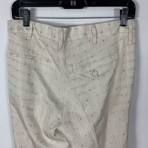 Zadig & Voltaire 36 Pist Jac Star Pants White Gold Star Pattern Trousers Career - Picture 5 of 9